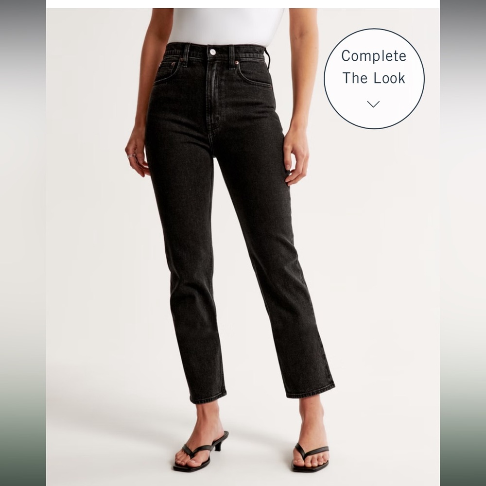 Abercrombie ultra high rise ankle straight jeans